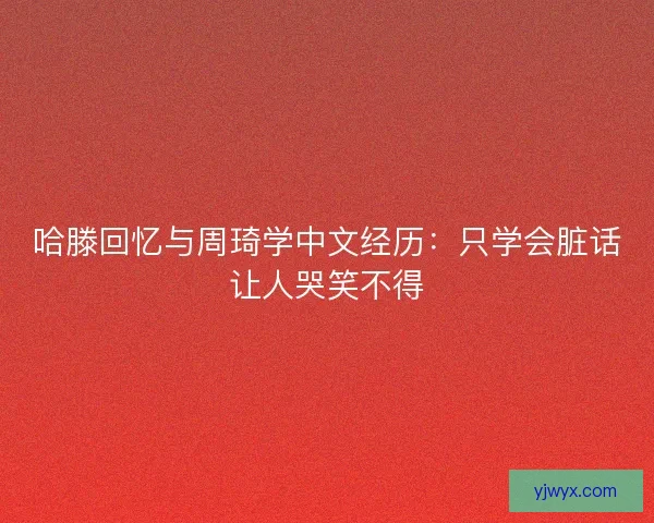 哈滕回忆与周琦学中文经历：只学会脏话让人哭笑不得